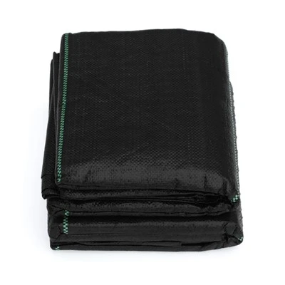 Hoja de tela rectangular negra para control de malezas